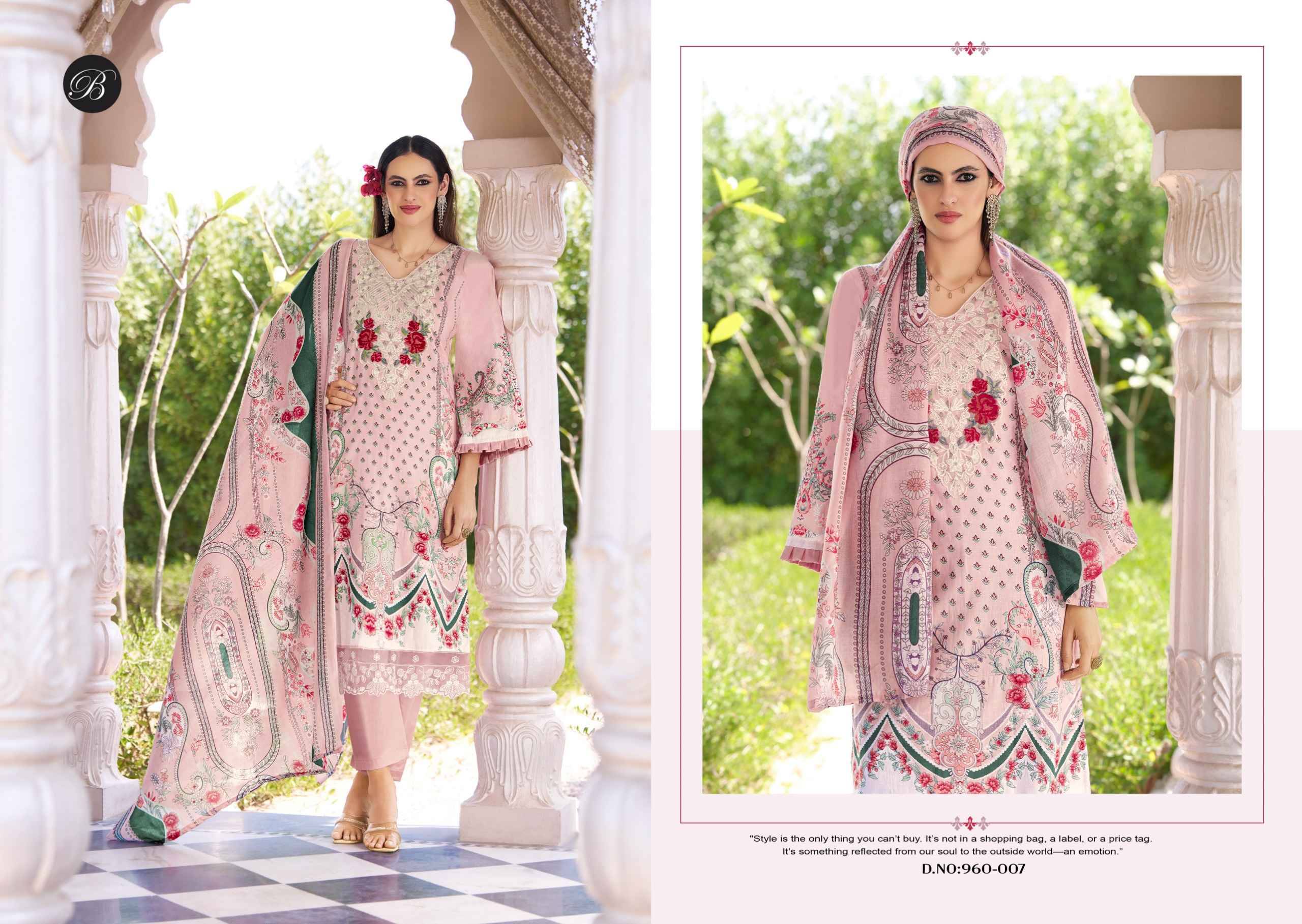 SAFIYA VOL 2 960 Series By BelliZa Pakistani Stylish Beautiful Colourful Printed & Embroidered Party Wear & Occasional Wear Pure cotton Dresses At Wholesale Price